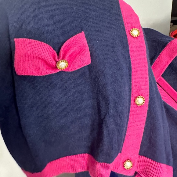 Lilly Pulitzer Preppy Navy & Pink Cardigan - Picture 5 of 6